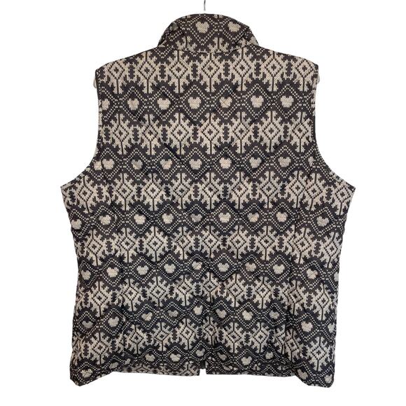 Coldwater Creek Fair Isle Quilted Zip Vest Women's Size 1X Gray Full Zip Jacket - Picture 4 of 7